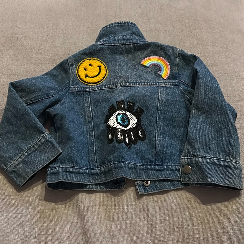 Denim patchwork jacket.